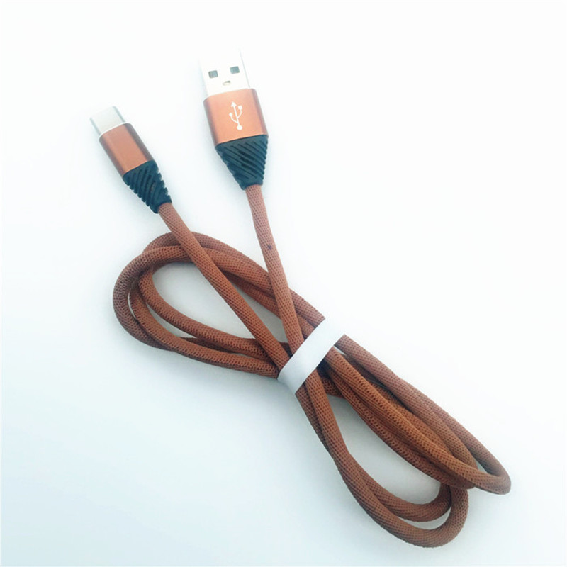 KPS-1004CB TIPO C Tejido de algodón personalizado 1m USB 2.2 de carga de alta velocidad tipo c Cable USB