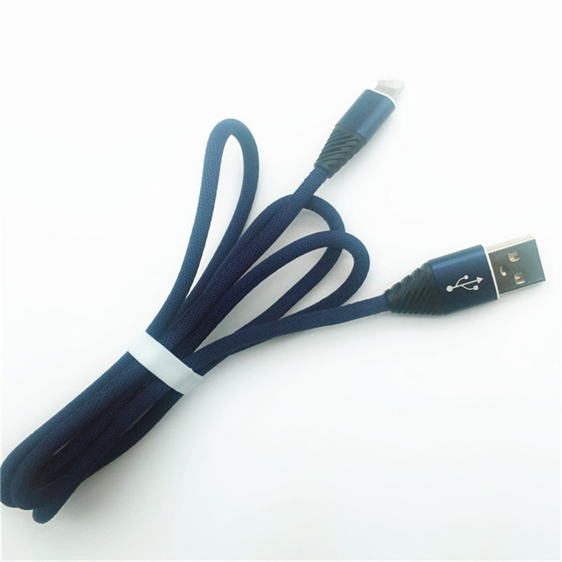 KPS-1004CB 8pin Cable de datos usb de carga rápida de algodón 1M 2.2A de alta calidad