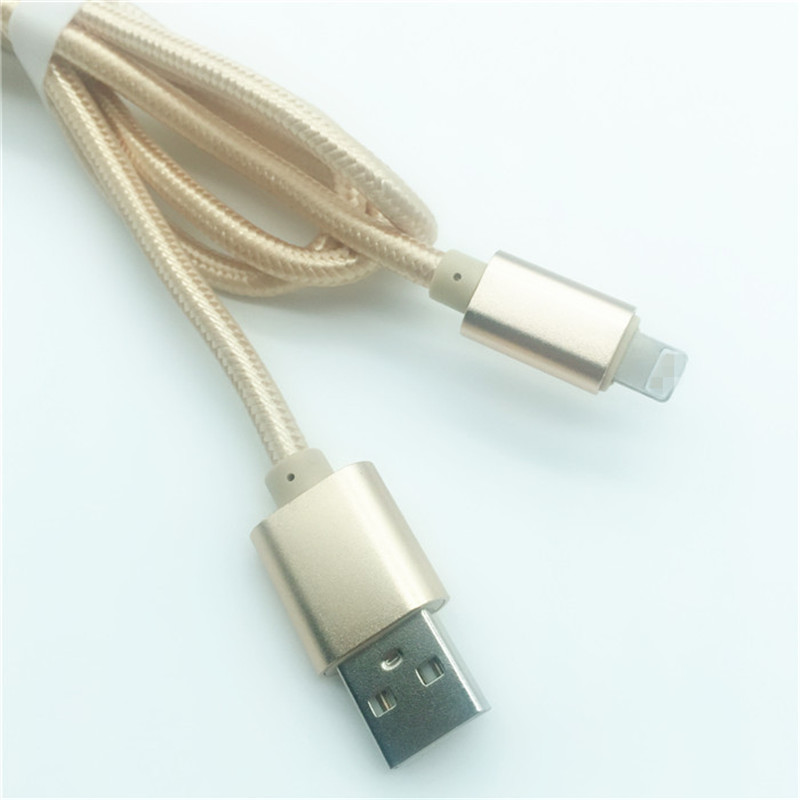 KPS-1005CB 8PIN Venta caliente 1M nylon trenzado 2.4A cable de datos de carga rápida usb