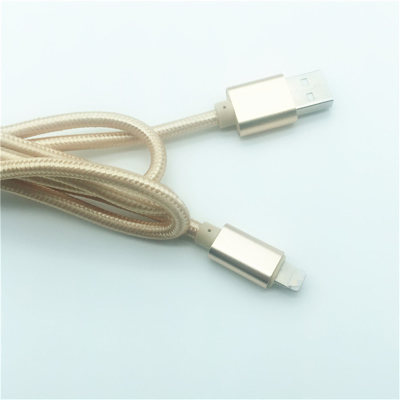 KPS-1005CB 8PIN Venta caliente 1M nylon trenzado 2.4A cable de datos de carga rápida usb