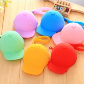 Monedero de silicona cero billetera gorra de béisbol monedero mini lindo sombrero bolsa de llaves bolso de mano de silicona cero billetera