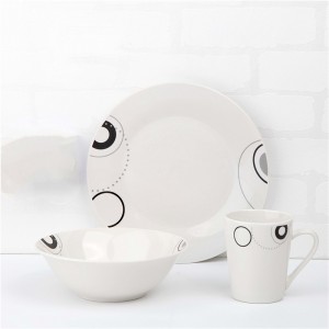 vajilla de cerámica-vajilla de porcelana de 12 piezas con calcomanía cortada
