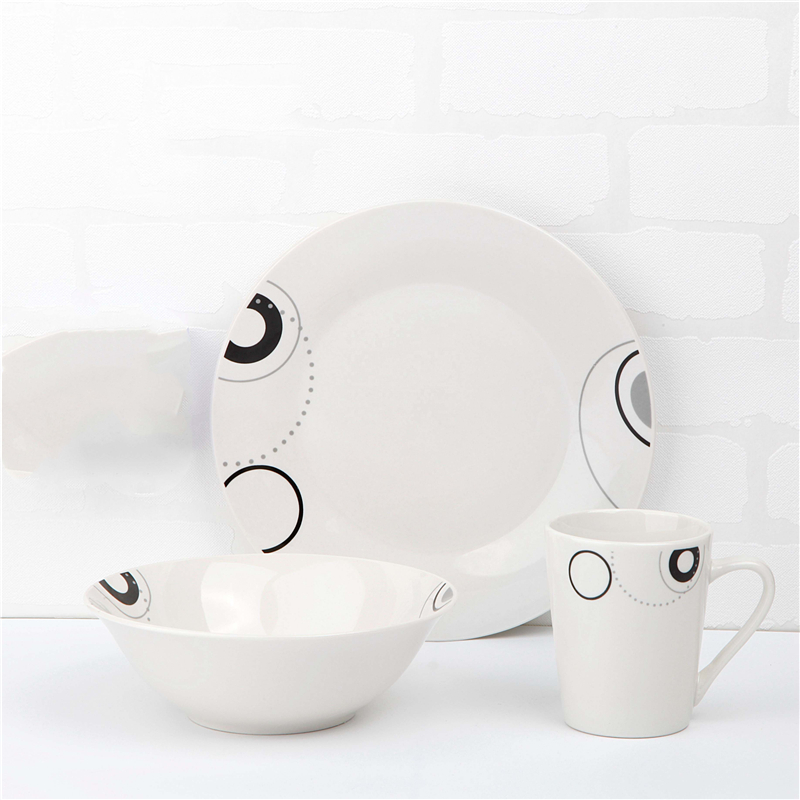 vajilla de cerámica-vajilla de porcelana de 12 piezas con calcomanía cortada