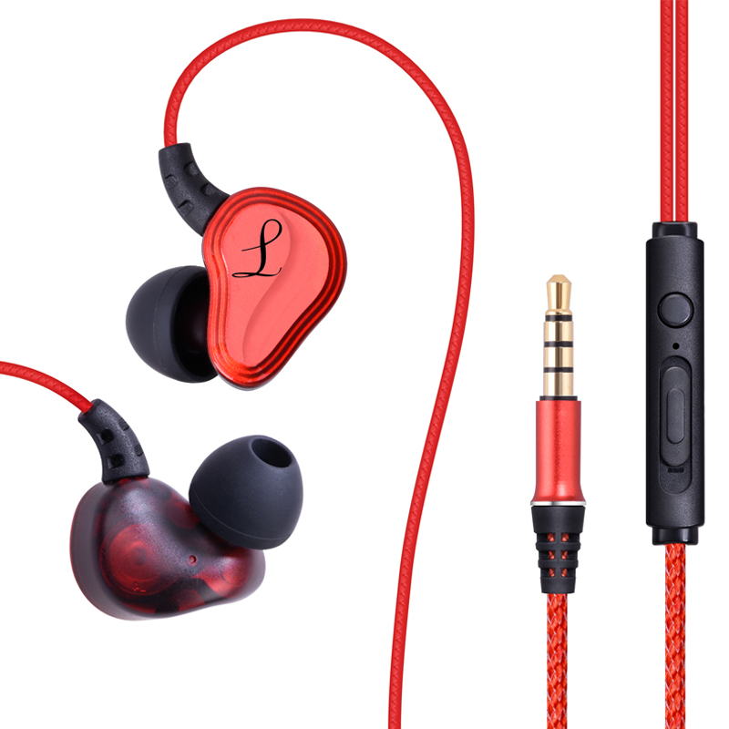 Nuevo Earhook Sport Dual Dynamic Driver Auricular con cable