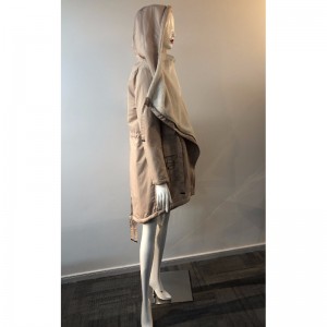 PARKA DE CASCADA DE LAS SEÑORAS CON FORRO DE BORG EN ROSA RLWPC0075