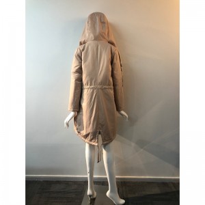 PARKA DE CASCADA DE LAS SEÑORAS CON FORRO DE BORG EN ROSA RLWPC0075