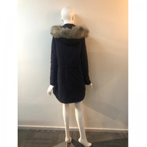 ABRIGO NEGRO CON CAPUCHA DE LAS SEÑORAS RLWPC0076