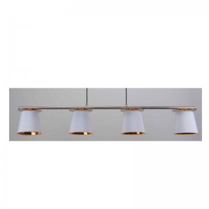 lámpara colgante con pantalla de tela, pantalla blanca dentro de oro