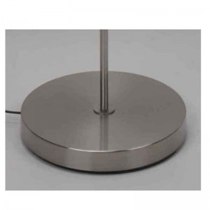 Lámpara de pie moderna con pantalla de tela, pantalla negra dentro de oro