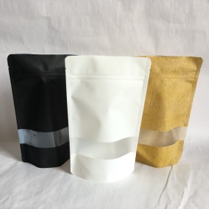 Bolsa de cierre de PET / PE reciclable de alta barrera para embalaje de alimentos con ventana