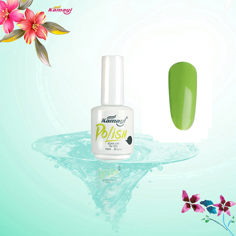 Kamayi Venta caliente 15 ml profesional uv color gel gel esmalte de uñas estilo verde gel polaco para nail art