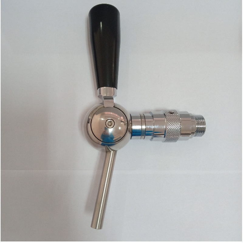 Grifo de cerveza en forma de bola, grifo de cerveza con compensador, flujo ajustable para cerveza casera o barra