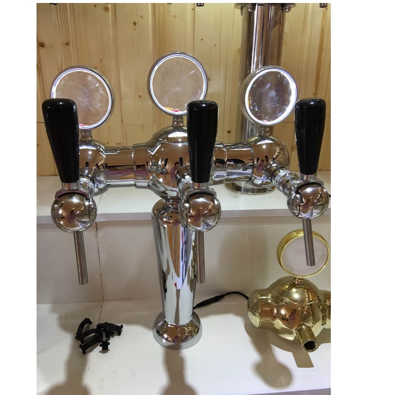 Grifo de cerveza en forma de bola, grifo de cerveza con compensador, flujo ajustable para cerveza casera o barra