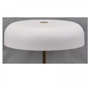 Lámpara de mesa LED con base de mármol y pantalla metálica