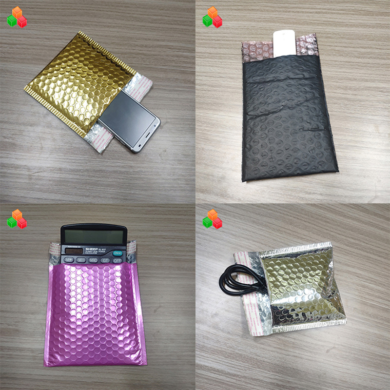 Bolsas de correo de plástico acolchadas personalizadas OEM, bolsa de correo de burbujas de aire de aluminio impreso, envoltura de burbujas de embalaje a prueba de golpes de seguridad