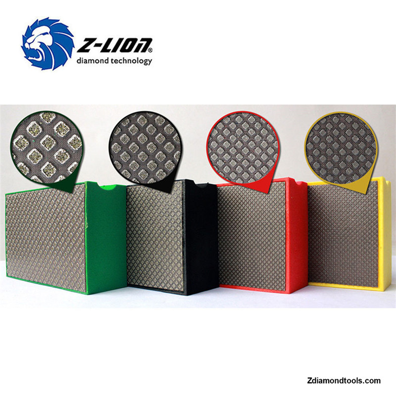 Z-LION ZL-37C Almohadillas de pulido manual de diamante electrochapado de alta eficiencia para piedra, vidrio, concreto