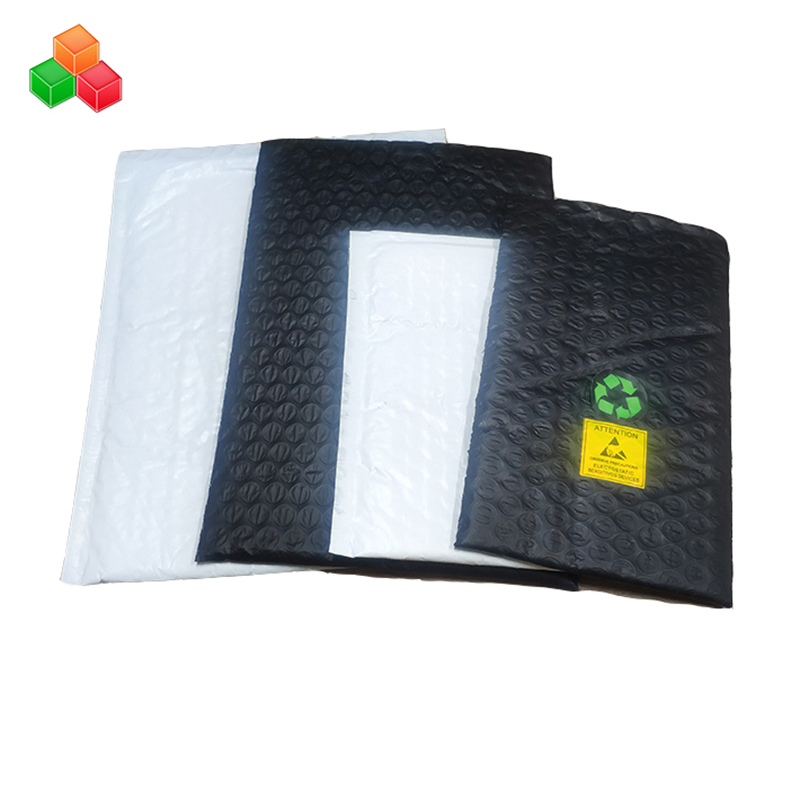 Bolsa de plástico acolchada a prueba de rasgaduras de burbujas de logotipo impreso personalizado / bolsa de envoltura de aire de burbuja de sobre de envío de poli extruido
