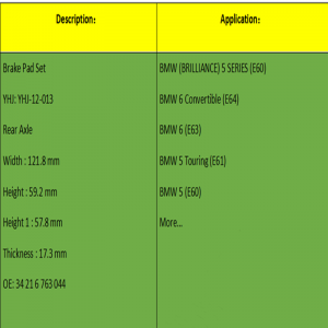 Pastillas de freno (OE: 34216763044)