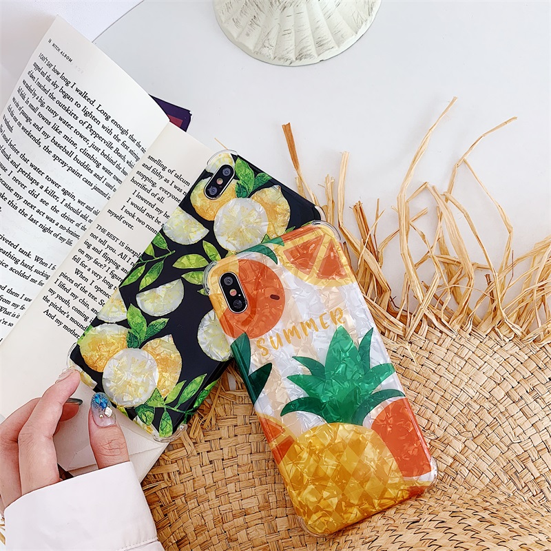 Funda para teléfono con piña y limón