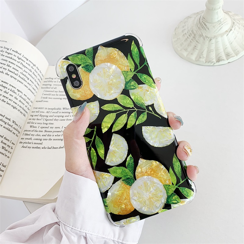 Funda para teléfono con piña y limón