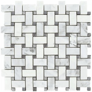 Azulejo de mosaico de 3\/4 de centavo blanco mate Bianco carrara