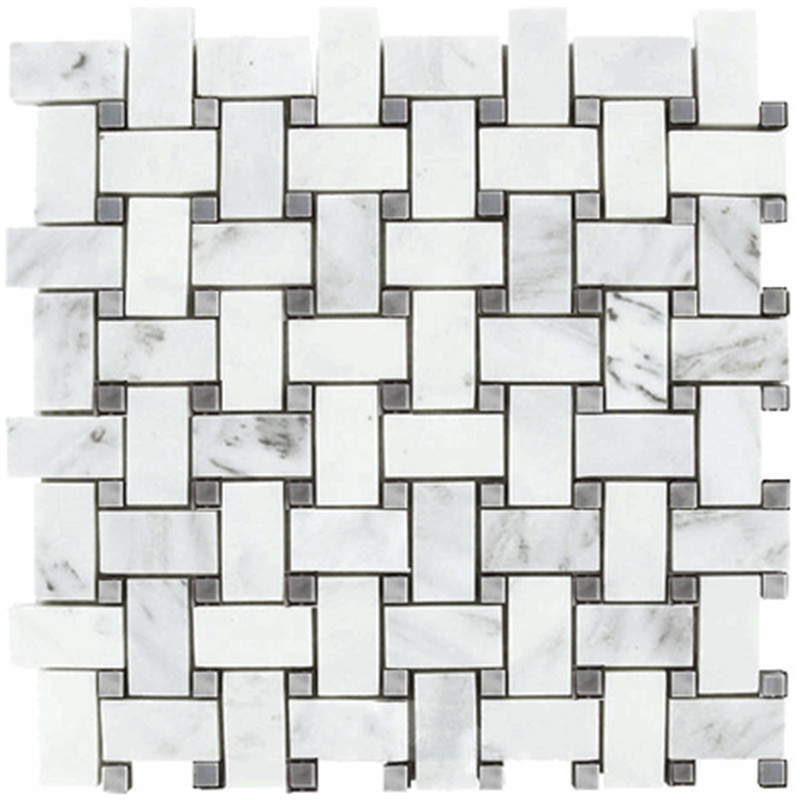 Carrara bianco mosaico de pared de piso de mármol multi chevron mate