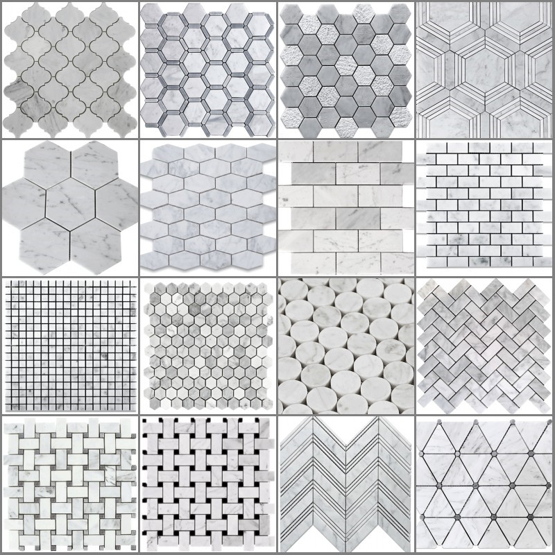 Mosaicos blancos de Carrara