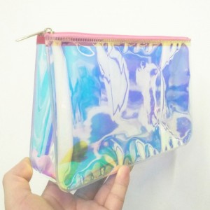 Bolsa con cremallera de PVC holográfico