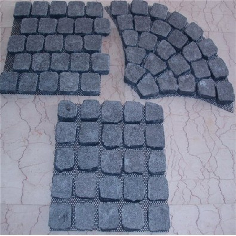 Patrón de pavimentación de abanico de granito de piedra
