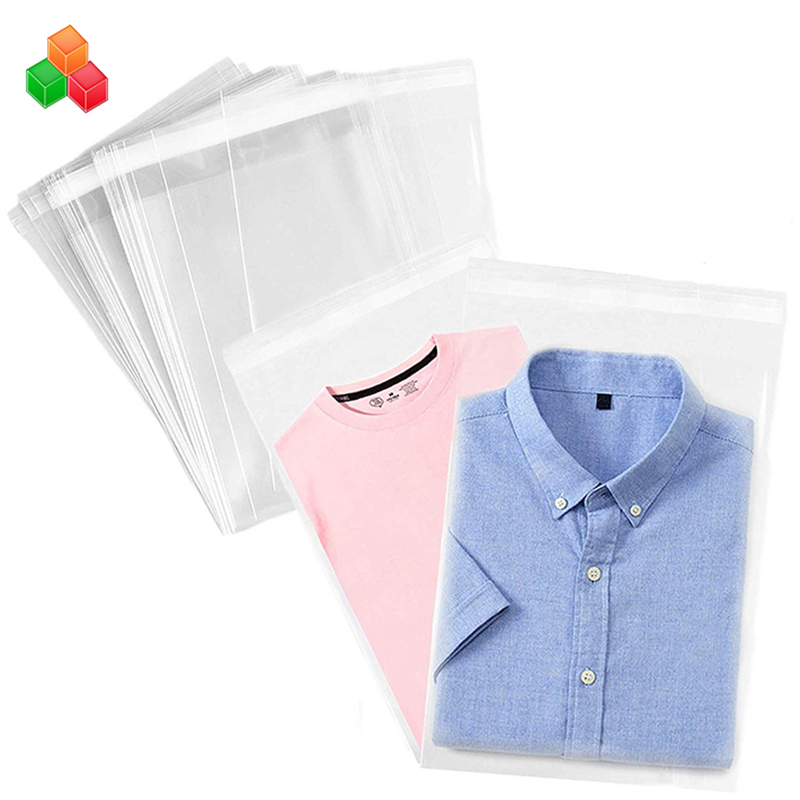 Bolsa de embalaje de prendas de plástico de sellado autoadhesivo transparente fuerte personalizado bolsas de plástico opp para ropa / camiseta / merienda