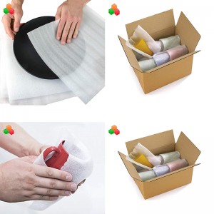 Material de protección personalizado para el embalaje de lámina de rollo de espuma EPE de polietileno expandido suave a prueba de golpes para embalaje de transporte