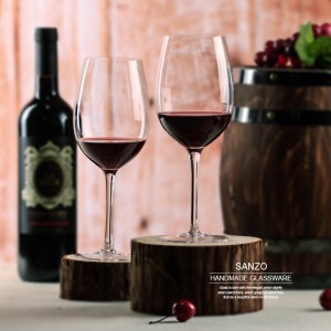 SANZO Acrílico Flotante Copa de vino Vasos sin tallo pintados a mano Copa Esmerilado Carta Calcomanía Soplado a mano