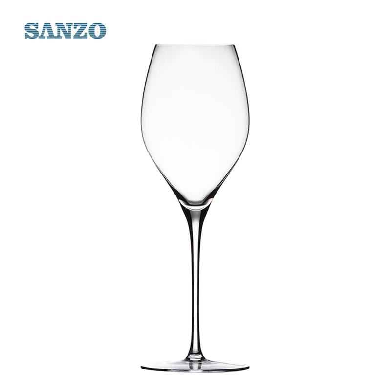 SANZO Copas de vino tinto negras Cristal sin plomo hecho a mano Vasos de tallo de diamante Vidrio de fondo grueso