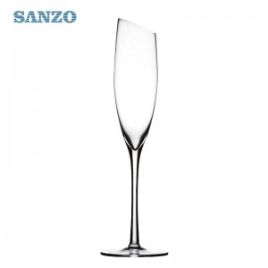 SANZO Bohemian Champagne Glass Copa de champán de vidrio hecha a mano personalizada Promocional Venta caliente Copa de champán de color