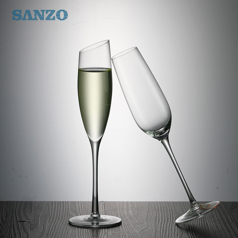 SANZO Bohemian Champagne Glass Copa de champán de vidrio hecha a mano personalizada Promocional Venta caliente Copa de champán de color