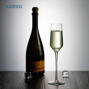Cristal de Bohemia SANZO personalizado hecho a mano claro copas de champán al por mayor promocional venta caliente barato copas de champán