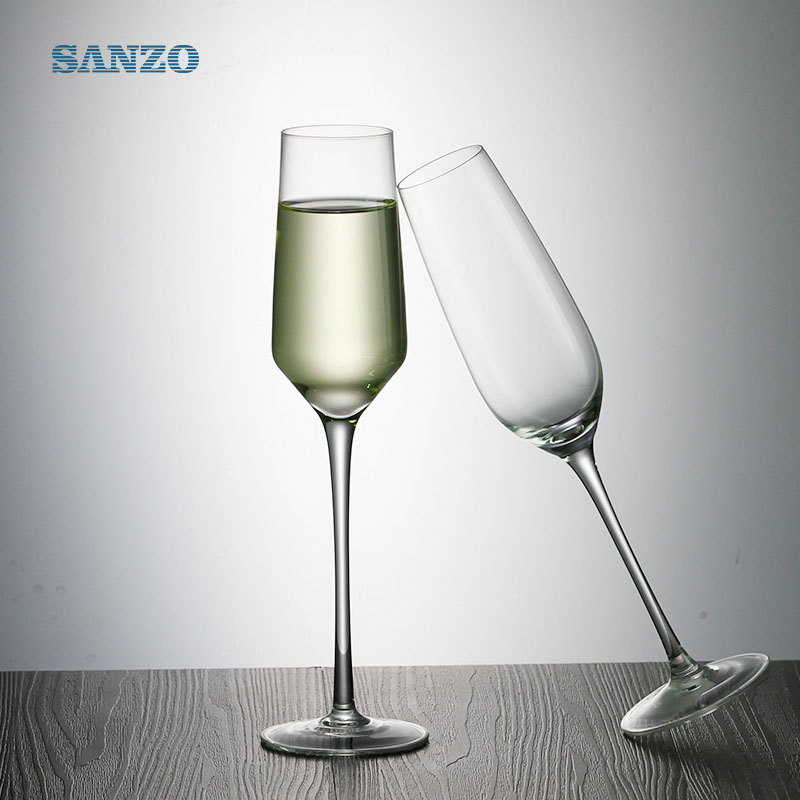 Cristal de Bohemia SANZO personalizado hecho a mano claro copas de champán al por mayor promocional venta caliente barato copas de champán