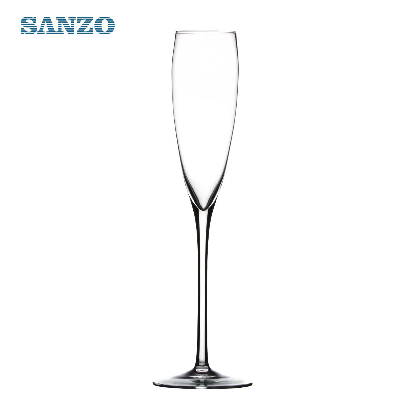 Flauta de champán de vidrio soplado SANZO vasos de champán de plástico hechos a mano personalizados