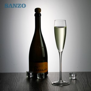 Flauta de champán de vidrio soplado SANZO vasos de champán de plástico hechos a mano personalizados