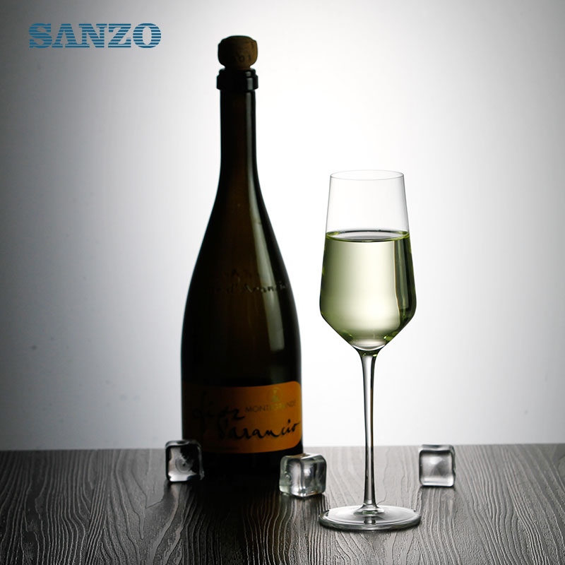 SANZO Negro sin plomo Tamaño personalizado Copa de champán para beber Flautas de champán personalizadas Copa de flauta rosa Champán