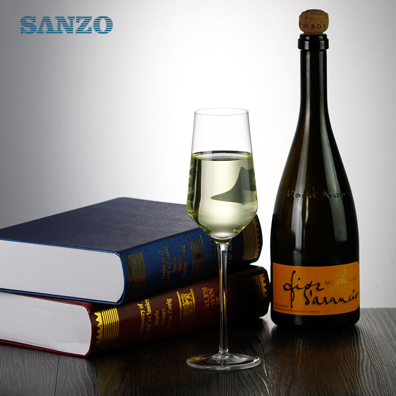 SANZO Negro sin plomo Tamaño personalizado Copa de champán para beber Flautas de champán personalizadas Copa de flauta rosa Champán