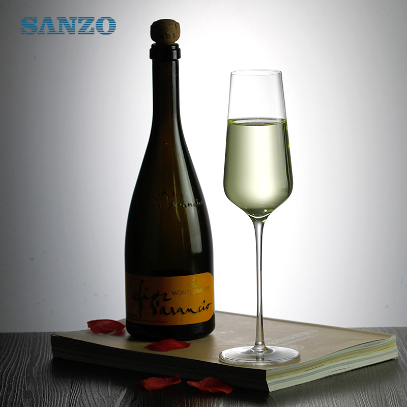 SANZO Copa de champán negra Flauta de champán personalizada Cilindro rosa Copa de champán