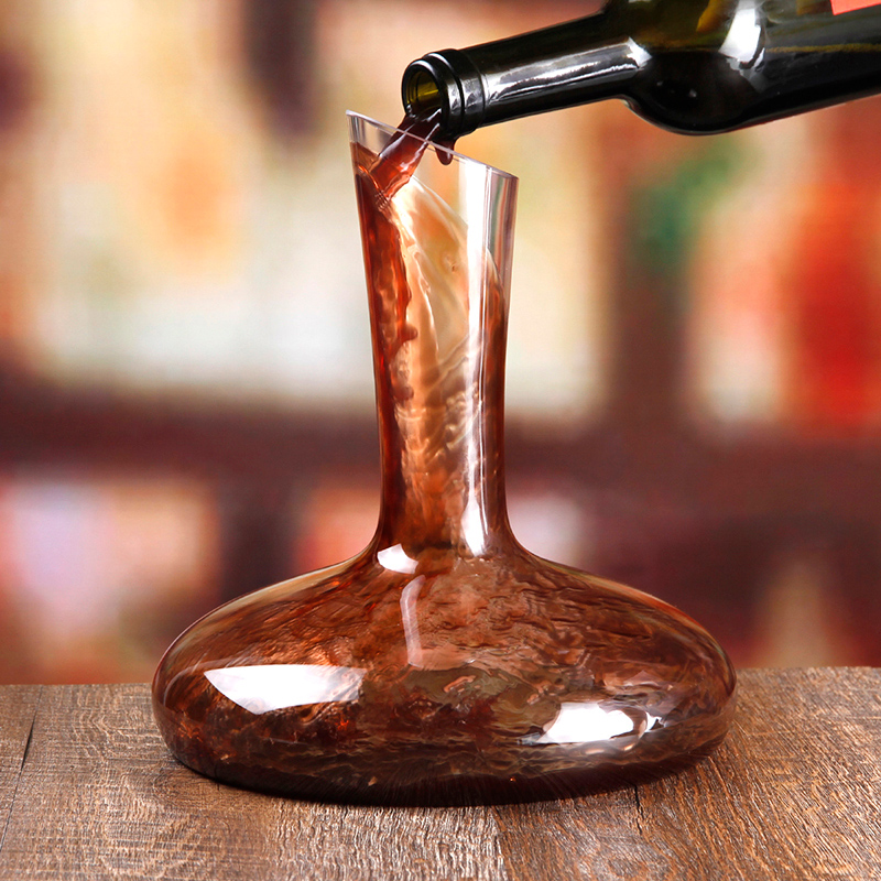 SANZO Jarra de vino transparente hecha a mano de alta calidad de vidrio soplado / material de cristal para el hogar