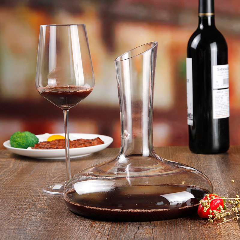 SANZO Jarra de vino transparente hecha a mano de alta calidad de vidrio soplado / material de cristal para el hogar