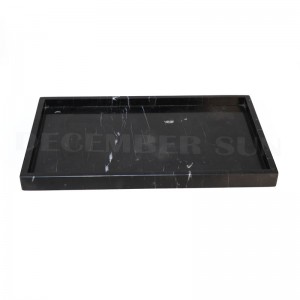 Bandeja de servicio de mármol de rectángulo negro de alta calidad