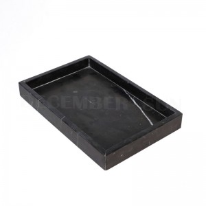 Bandeja de servicio de mármol de rectángulo negro de alta calidad