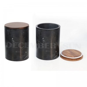 Juego de botes de mármol negro