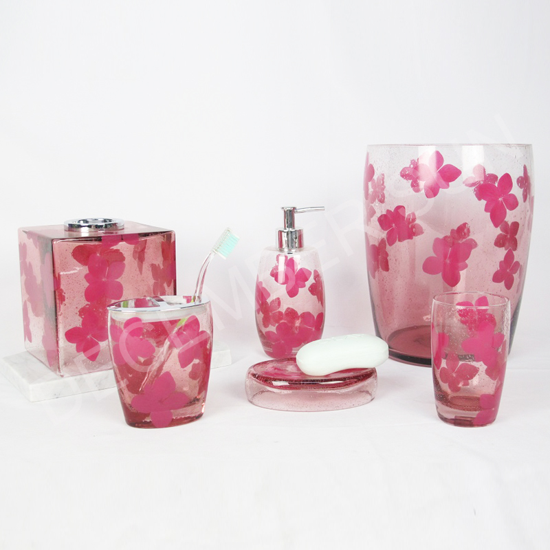 Set de accesorios de baño de vidrio de 6 piezas