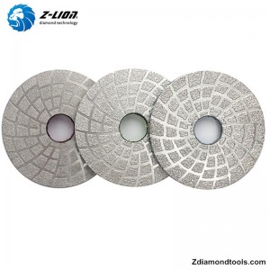 ZL-QH17 Almohadillas de herramientas de diamante soldadas al vacío de 4 pulgadas para piedra