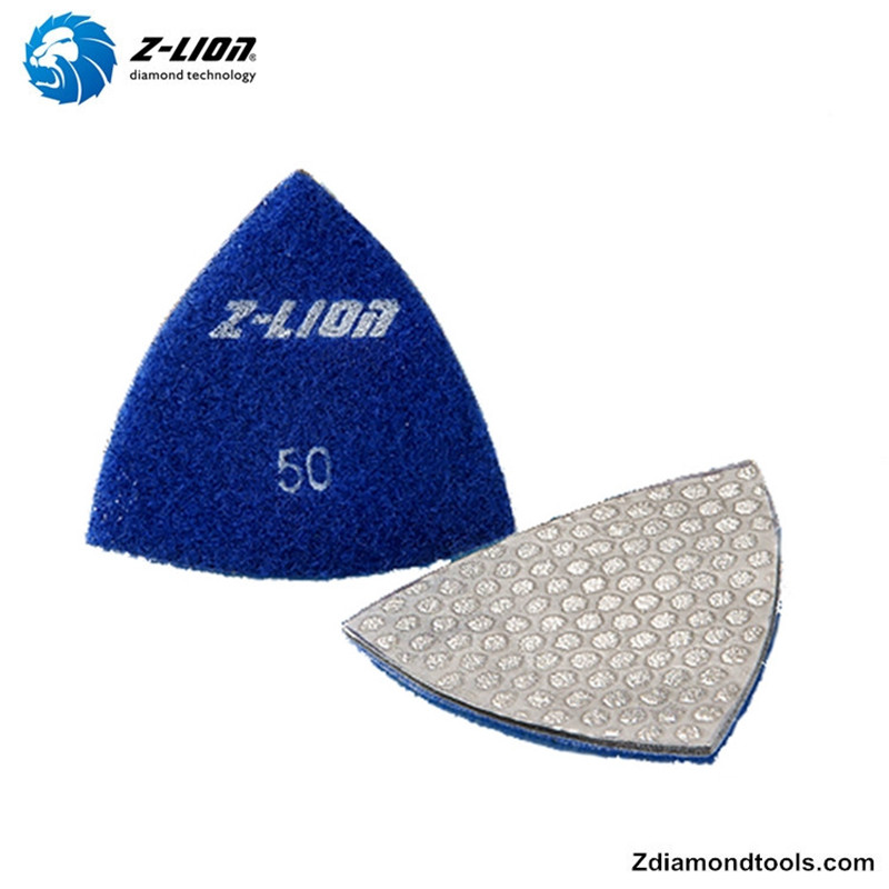 Almohadillas de pulido triangulares de diamante soldadas al vacío ZL-QH18